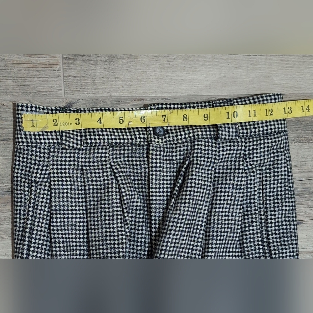 #1884 VTG EUC Giorgio S'Ant Angelo Pleated Checked High Waisted Trousers Sz. 4 - Picture 6 of 7